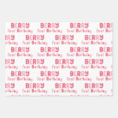 Berry First Birthday Strawberry Geschenkpapier Set (Vorderseite 2)
