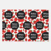 Berry First Birthday Strawberry Geschenkpapier Set (Vorderseite)