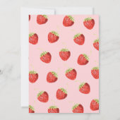 Berry First Birthday Strawberry Girl Einladung (Rückseite)