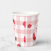 Berry First Birthday Strawberry Girl Pappbecher (Rechts)