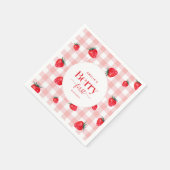 Berry First Birthday Strawberry Girl Serviette (Ecke)