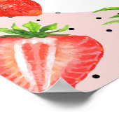 Berry First Birthday Strawberry Girl Willkommen Poster (Ecke)