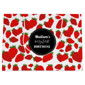 Berry First Birthday Strawberry Große Geschenktüte (Vorderseite)