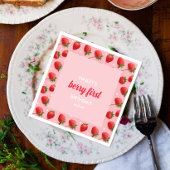 Berry First Birthday Strawberry Paper Napkin Serviette
