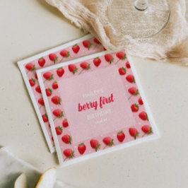 Berry First Birthday Strawberry Paper Napkin Serviette