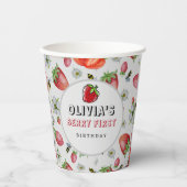 Berry First Birthday Strawberry Pappbecher (Vorderseite)
