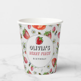 Berry First Birthday Strawberry Pappbecher