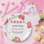 Berry First Birthday Strawberry Pappteller (Party)