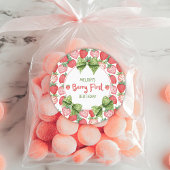 Berry First Birthday Strawberry Party Runder Aufkleber