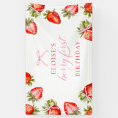 Berry First Birthday Strawberry Party Sign Banner (Vertikal)
