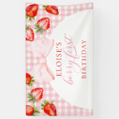 Berry First Birthday Strawberry Party Sign Banner (Vertikal)
