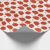 Berry First Birthday Strawberry Pattern Geschenkpapier (Ecke)