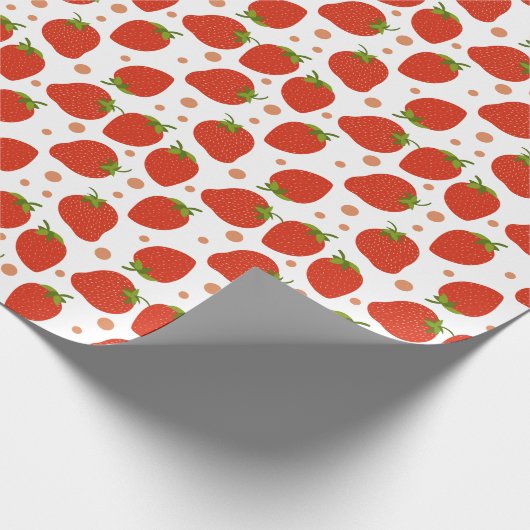 Berry First Birthday Strawberry Pattern Geschenkpapier (Ecke)