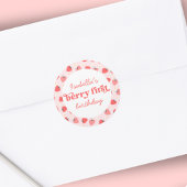 Berry First Birthday Strawberry Runder Aufkleber