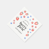 Berry First Birthday Strawberry Serviette (Ecke)