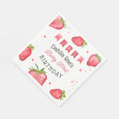 Berry First Birthday Strawberry Serviette (Ecke)