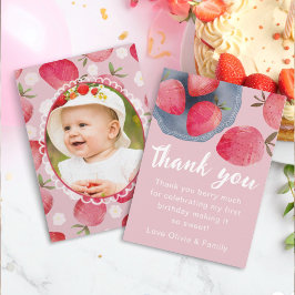 Berry First Birthday Thank You Card Dankeskarte
