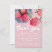 Berry First Birthday Thank You Card Dankeskarte (Vorderseite)