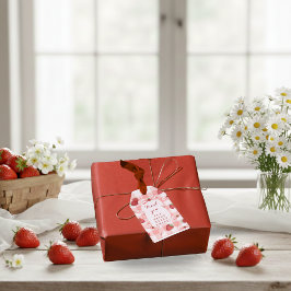 Berry First Birthday Thank You Favor Tags Red Bows Geschenkanhänger