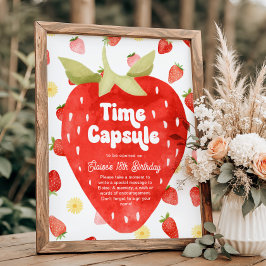 Berry First Birthday Time Capsule Sign