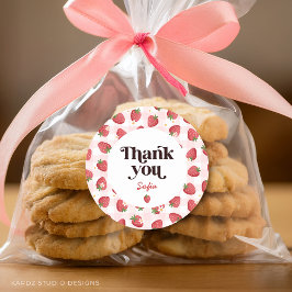 Berry First Birthday Vielen Dank Runder Aufkleber