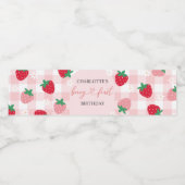 Berry First Birthday Water Flasche Labels Wasserflaschenetikett (Einzelnes Label)