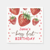Berry First Birthday Watercolor Serviette (Vorderseite)
