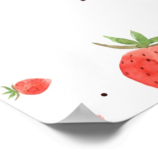 Berry First Birthday Welcome Sign Poster (Ecke)