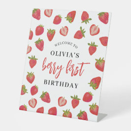 Berry First Birthday Willkommen Sockelschild