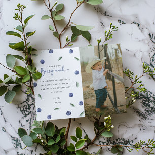 'Berry First' Blaubeeren 1. Geburtstagsfeier Dankeskarte
