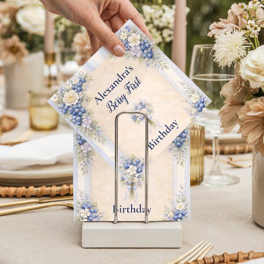 Berry First Blue Garden Party 1. Geburtstag Serviette