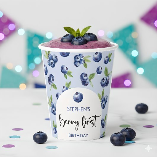 Berry first blueberries Kindergeburtstag Pappbecher