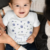 'Berry First' Blueberry 1. Geburtstag Baby T-shirt
