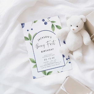 Berry First Blueberry 1. Geburtstag Party Einladung