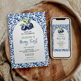 Berry First Blueberry 1. Geburtstag Party Einladung