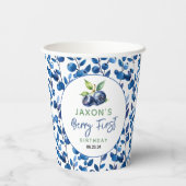 Berry First Blueberry 1. Geburtstag Party Pappbecher (Rückseite)