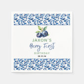 Berry First Blueberry 1. Geburtstag Party Serviette (Vorderseite)