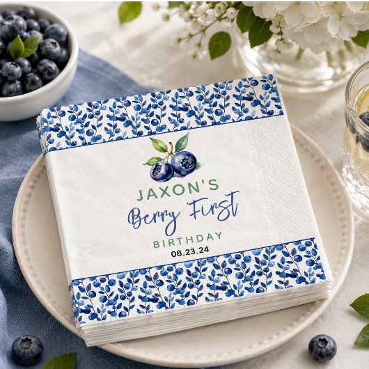 Berry First Blueberry 1. Geburtstag Party Serviette