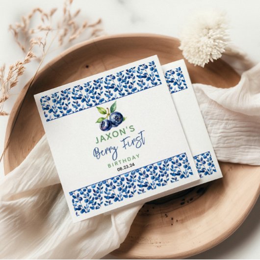 Berry First Blueberry 1. Geburtstag Party Serviette