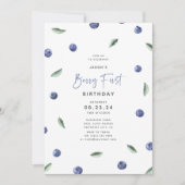 'Berry First' Blueberry 1. Geburtstags-Party Einladung (Vorderseite)