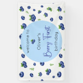 Berry First Blueberry Birthday Banner (Vertikal)