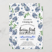 Berry First Blueberry Einladung (Vorne/Hinten)