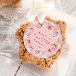 Berry First Cute 1. Geburtstag Erdbeere Klassiker  Runder Aufkleber