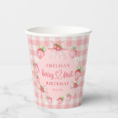 Berry First Cute 1. Geburtstag Erdbeere Papiertass Pappbecher (Vorderseite)