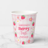 Berry First Cute 1. Geburtstag Erdbeere Pappbecher (Rückseite)