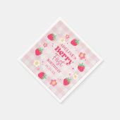 Berry First Cute 1. Geburtstag Erdbeere Serviette (Ecke)