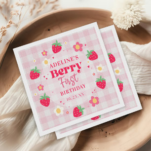 Berry First Cute 1. Geburtstag Erdbeere Serviette