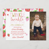 Berry First Danke Card Twinkle Star Download Einladung (Vorne/Hinten)