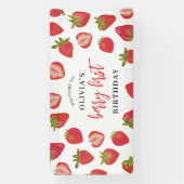 Berry First Erdbeere 1. Geburtstag Banner (Vertikal)