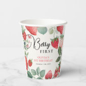 Berry First Floral 1. Geburtstag Pappbecher (Rückseite)